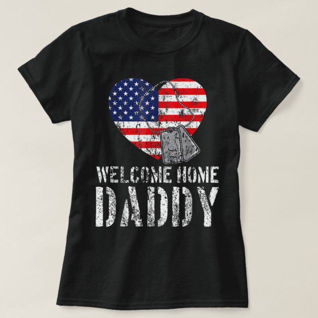 T-shirt Bienvenue Accueil Papa Militaire Correspondance Ho (Design devant)