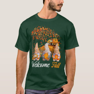 T-shirt Bienvenue arbre d'automne trois gnomes avec citrou