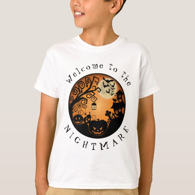 T-shirt Bienvenue au Citrouille d'Halloween cauchemardesqu (Devant)