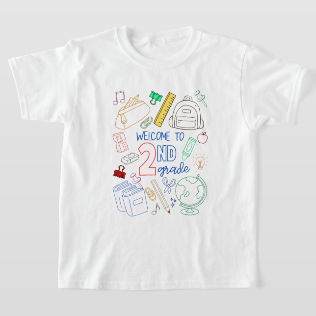 T-shirt Bienvenue au Doodle de la chemise de 2e année Reto (Poser)