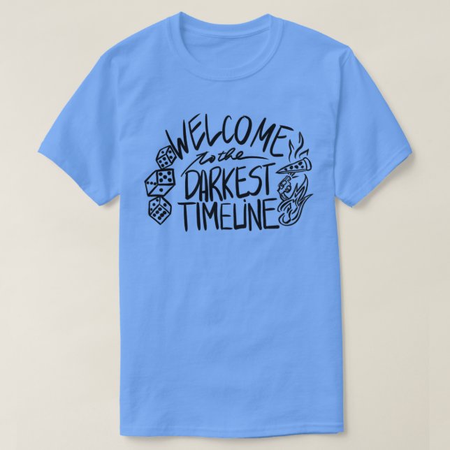 T-shirt Bienvenue au Doodle Timeline le plus sombre (Design devant)