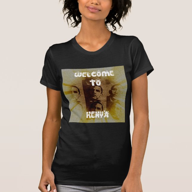 T-shirt Bienvenue au Kenya avec Obama Collage (Devant)