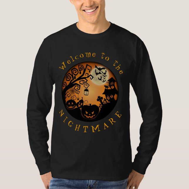 T-shirt Bienvenue dans la coutume du Citrouille Halloween  (Devant)