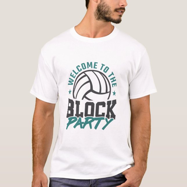 T-shirt Bienvenue dans le bloc médian de volley-ball du Bl (Devant)