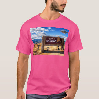 T-shirt Bienvenue En Alaska - Le Lieu De Vacances Ufo F De
