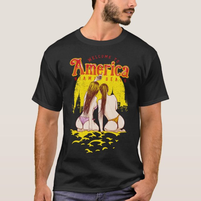 T-shirt bienvenue en Amérique (Devant)