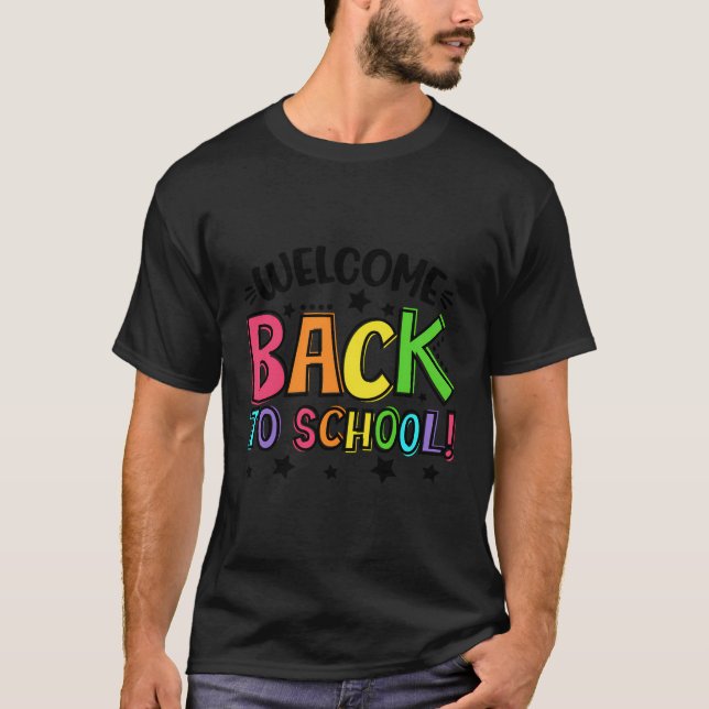 T-shirt Bienvenue Retour À L'École 1E Jour De L'École Garç (Devant)