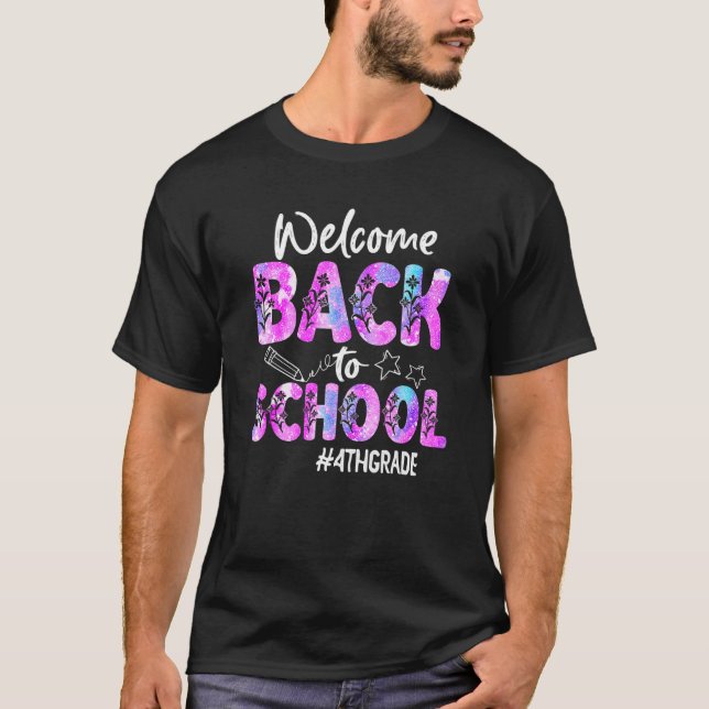 T-shirt Bienvenue Retour À L'École 4E Année Retour À L'Éco (Devant)