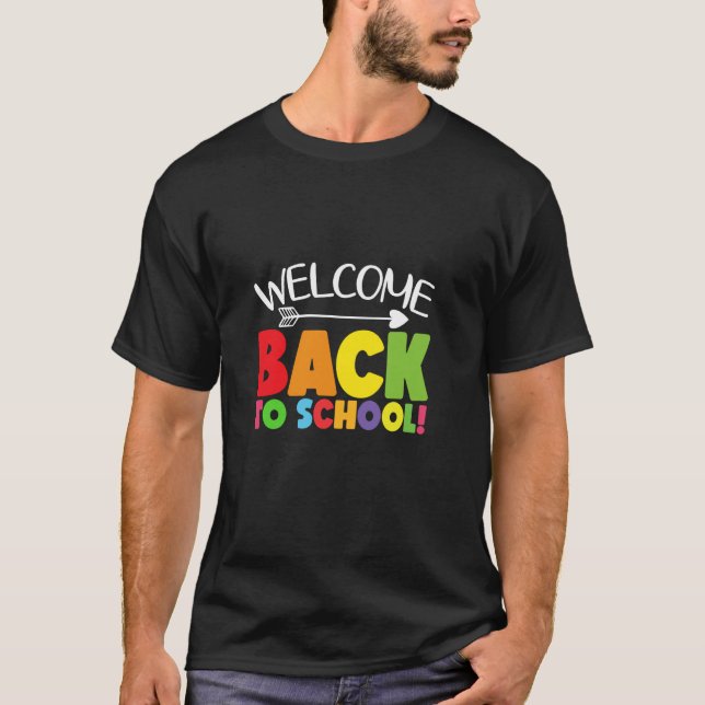 T-shirt Bienvenue Retour À L'École Flèche Enseignant (Devant)