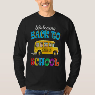 T-shirt Bienvenue Retour À L'École Pilote De Bus Mens Boy