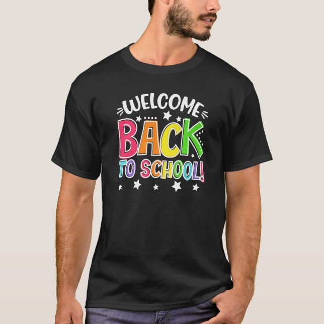 T-shirt Bienvenue Retour à l'école Premier jour enseignant (Devant)