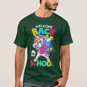 T-shirt Bienvenue Retour À L'École Unicorn Funny Enseignan