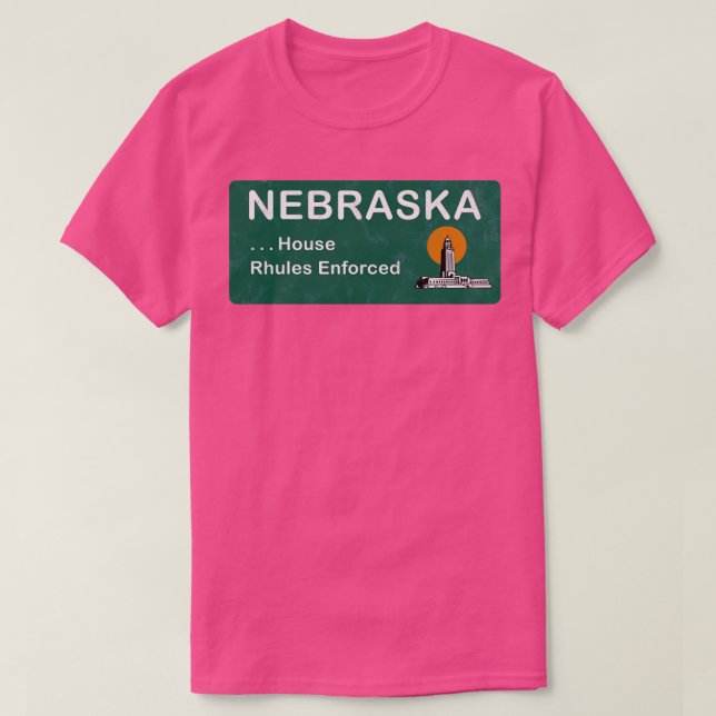 T-shirt Bienvenue sur l'enseigne Nebraska avec House Rhule (Design devant)