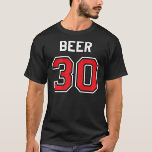 T-shirt Bière 30 Athlète Uniforme Jersey Funny Gag Carte c