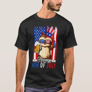 T-shirt Bière 4 juillet Drapeau américain Sloth Animaux