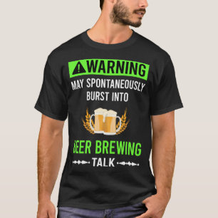 T-shirt Bière à avertissement vert brasseuse brasseuse bra
