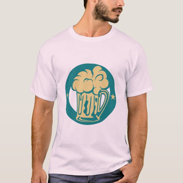 T-shirt biere alcool beer apero verre mousse 250 (Devant)