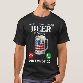 T-shirt Bière Appelle, Drôle Appel Téléphonique Écran De B