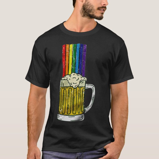 T-shirt Bière arc-en-ciel (Devant)