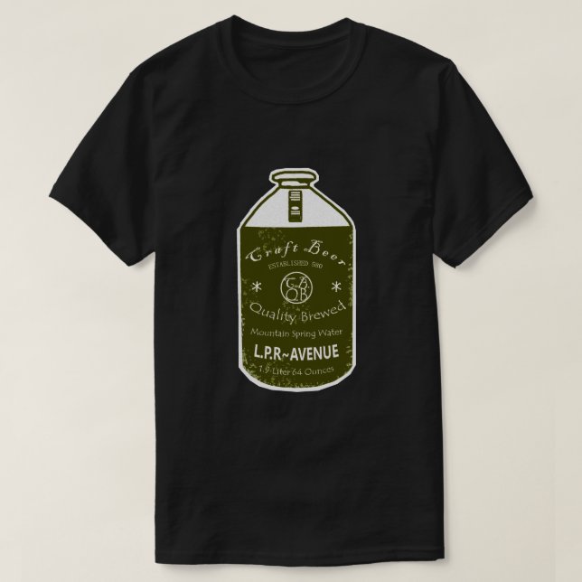 T-shirt Bière artisanale - Producteur Jug Vert Blanc (Design devant)