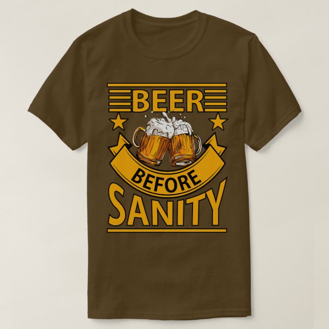 T-shirt Bière avant la santé mentale (Design devant)