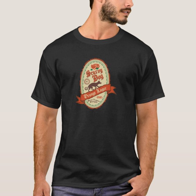 T-shirt Bière blonde allemande Scurvy d'orange de chien (Devant)