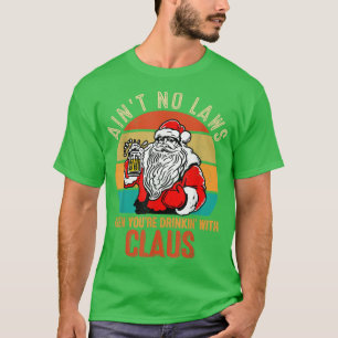 T-shirt Bière Boire Avec Santa Claus Funny Retro Vintage