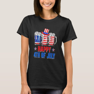T-shirt Bière Boire Drapeau Américain Joyeux 4 juillet
