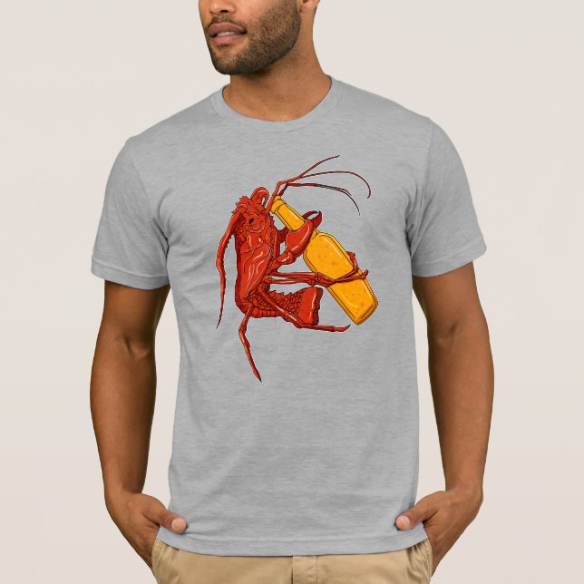 T-shirt Bière Boire Homard Funny Gag de fruits de mer Grap (Devant)