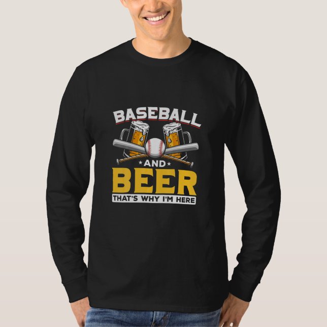T-shirt Bière Boveur Baseball Bière Humour Anniversaire (Devant)