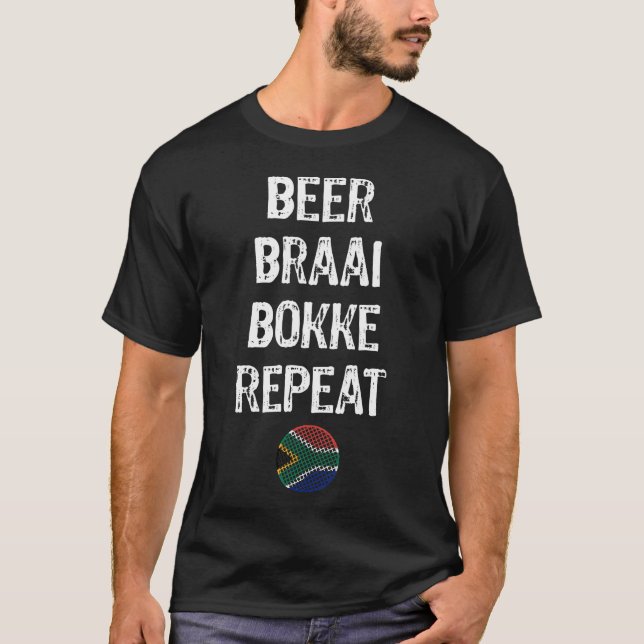 T-shirt Bière Braai Bokke Répéter Afrique du Sud Rugby Sup (Devant)