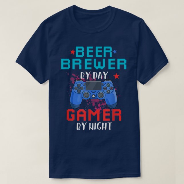 T-shirt Bière Brasserie Par Jeu De Jour Par Nuit Job Fiert (Design devant)