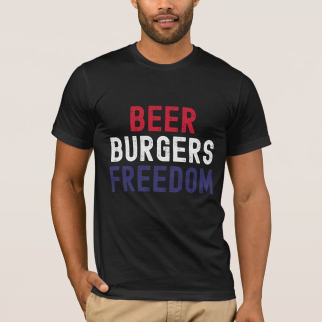 T-shirt Bière, Burgers, Liberté (Devant)