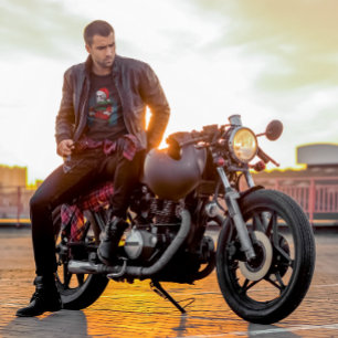 T-shirt Bière crâne père Noël Noël Mec Chilling Drôle