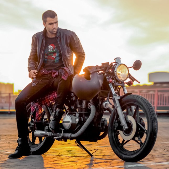 T-shirt Bière crâne père Noël Noël Mec Chilling Drôle (Créateur téléchargé)