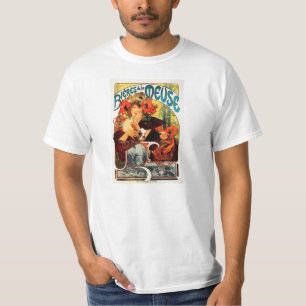 T-shirt Bière d'Alphonse Mucha de la Muse