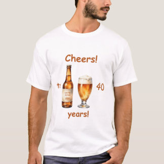 T-shirt Bière d'anniversaire avec âge personnalisé