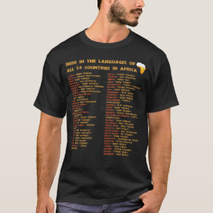 T-shirt Bière Dans Les Langues Des 54 Pays Afrique T
