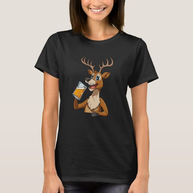 T-shirt Bière de cerf pour un chasseur (Devant)