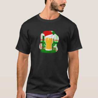 T-shirt Bière de Noël moche Père Noël Holly Plaid Funny