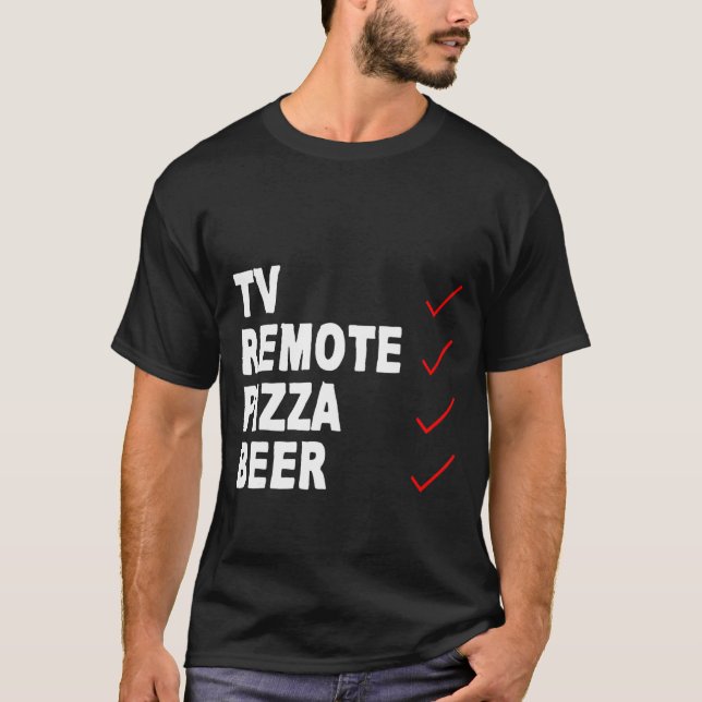T-shirt Bière de pizza télévisée - (Devant)
