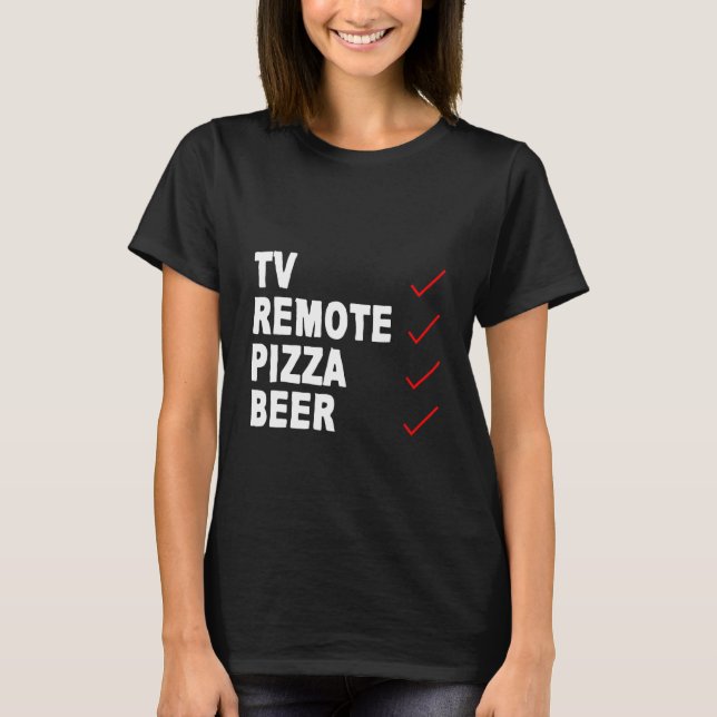 T-shirt Bière de pizza télévisée - (Devant)