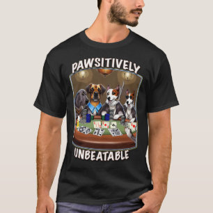 T-shirt Bière de Poker Chiens Pawsitly Unbeatable Par Yora