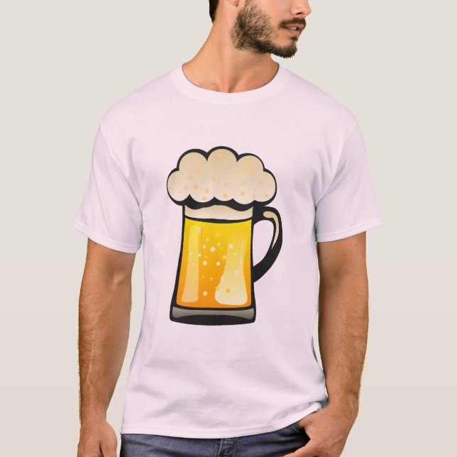 T-shirt biere dessin chope binouze mousse verre alcool 2 (Devant)