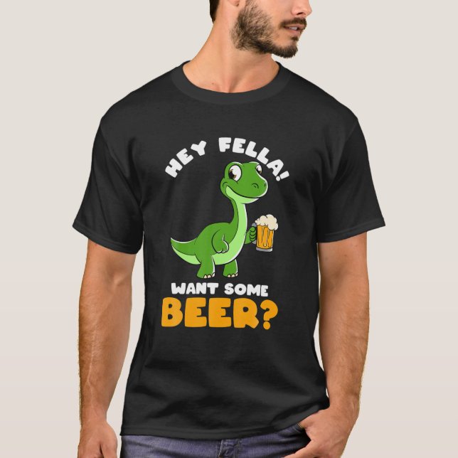 T-shirt Bière Dinsoaur T Rex Drunkasaurus Beersaurus Dinos (Devant)