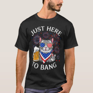 T-shirt Bière Drôle 4 juillet Amoureux des chats Juste Ici