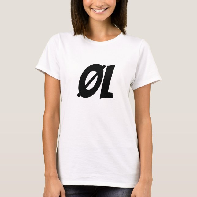 T-shirt Bière, en norvégien, Øl (Devant)