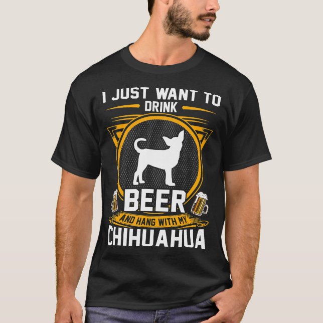 T-shirt Bière Et Accrochez-Vous À Mon Amoureux des chiens  (Devant)