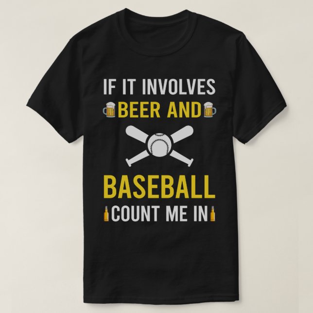 T-shirt Bière Et Baseball (Design devant)