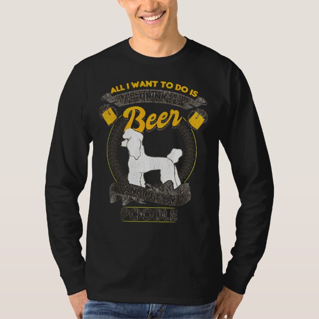 T-shirt Bière Et Chien De Poodle (Devant)